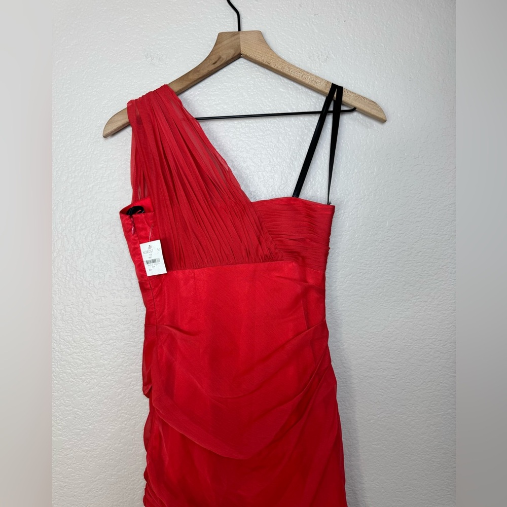 One-Shoulder Coral Ruffle Gown - Picture 10 of 14